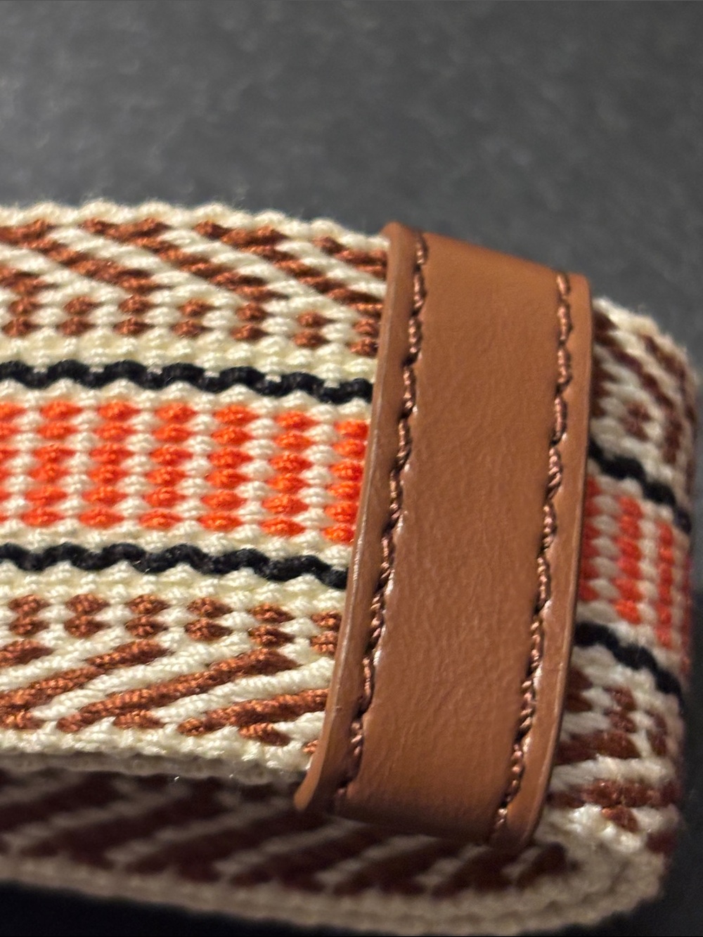 Purse Bag Strap Accessory Orange and Brown Replacement Belt Strap - Picture 9 of 17